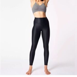Women's Black High-Waisted High Shine Leggings